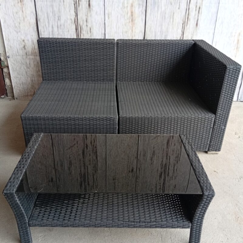 sofa technorattan + stolik  / 761